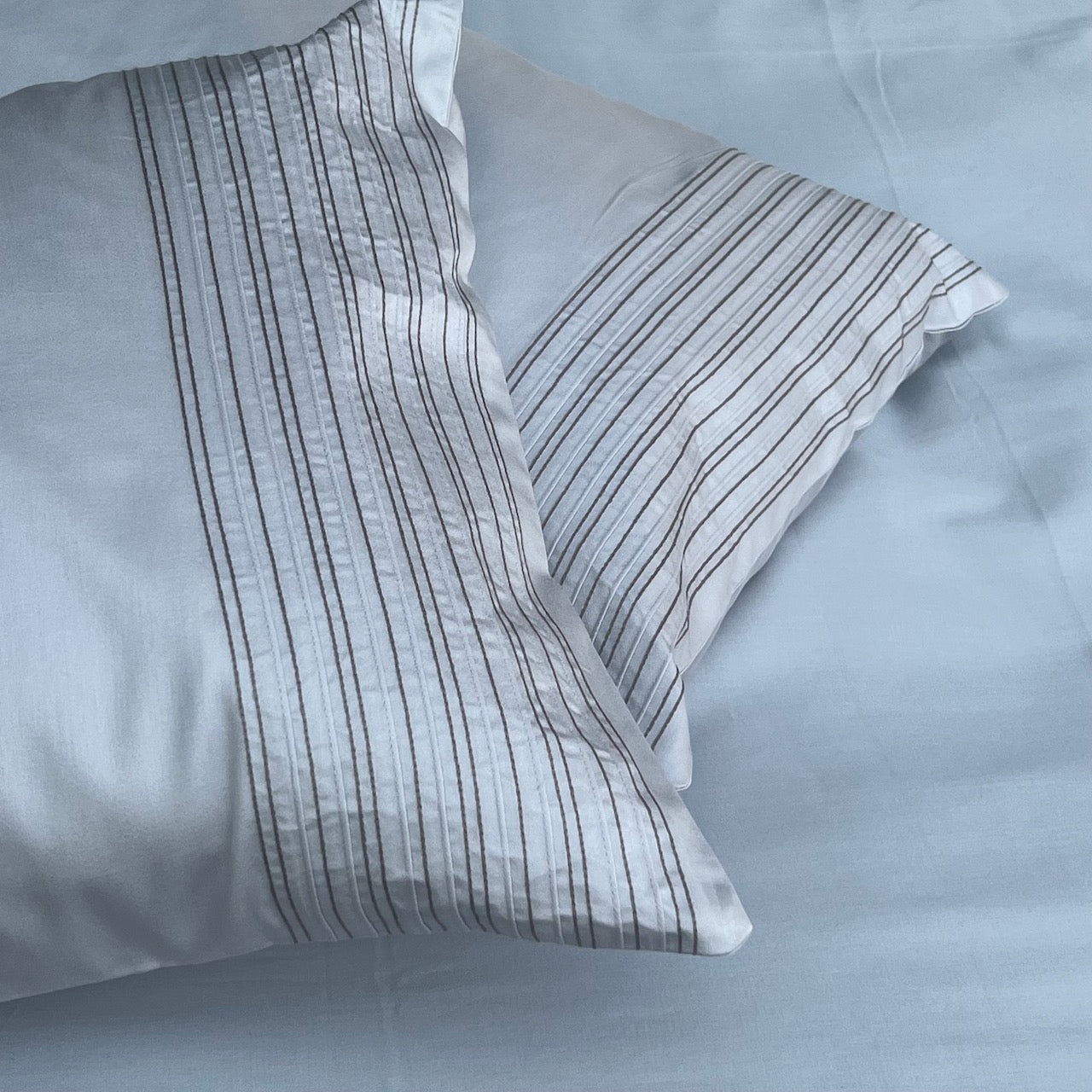 Pinstripe Pearl Grey Bedsheet Set