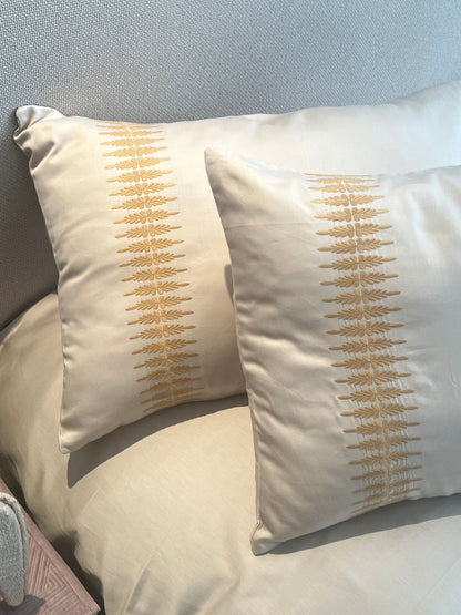 Stella Oats Beige 300TC Cotton Bed Sheet with 2 Embroidered Pillow Covers