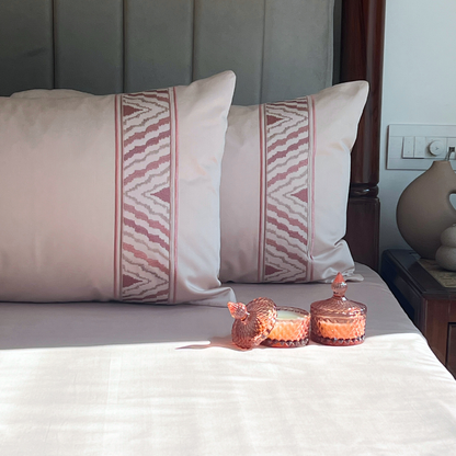 Zurich Buff 300TC Cotton Bed Sheet with 2 Embroidered Pillow Covers