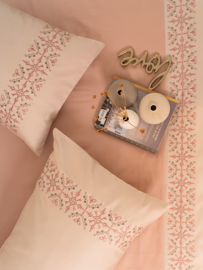 Luna Rose Cotton Embroidered Duvet Cover