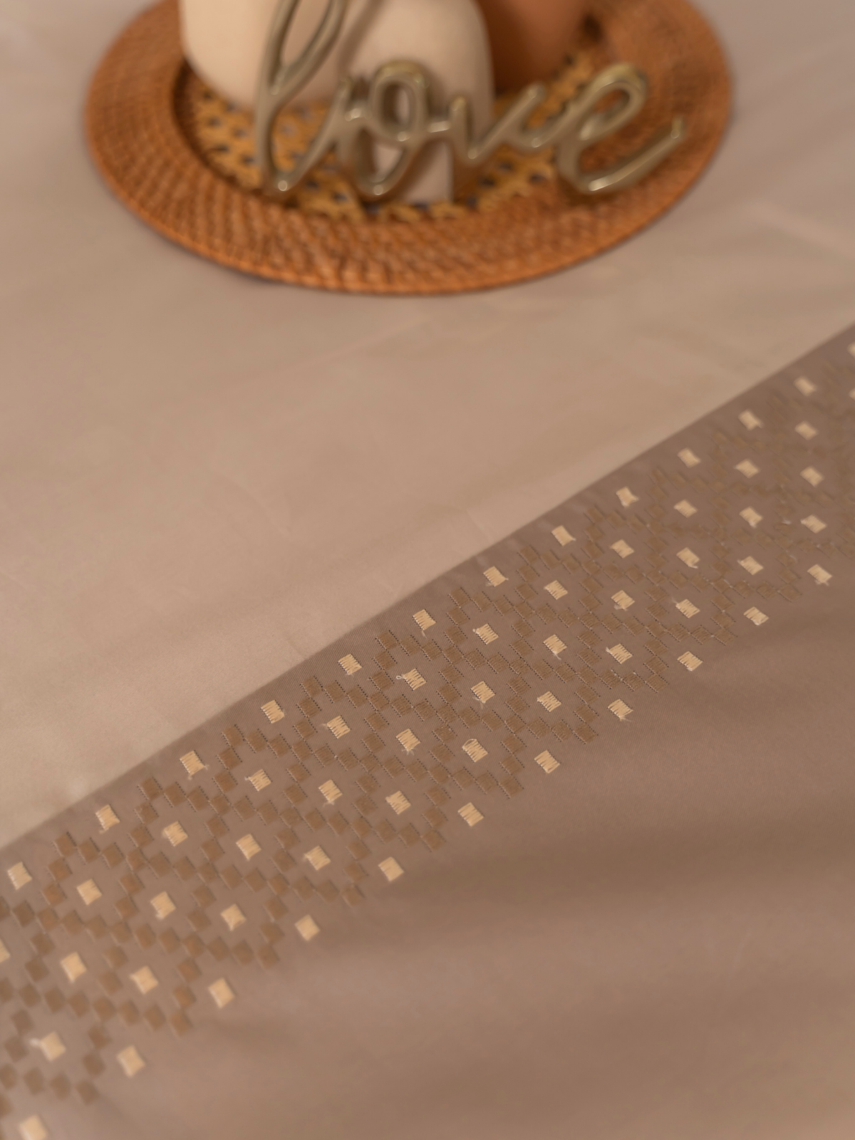 Tessa Mocha Cotton Embroidered Duvet Cover With Bedsheet And 2 Pillow Covers