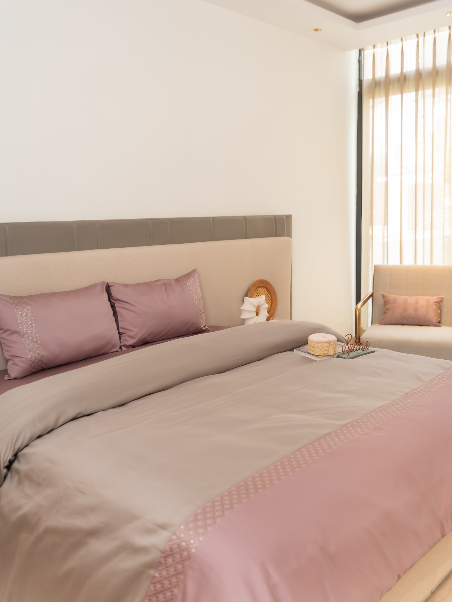 Tessa Grey Cotton Embroidered Duvet Cover with Bedsheet and 2 Pillow Covers