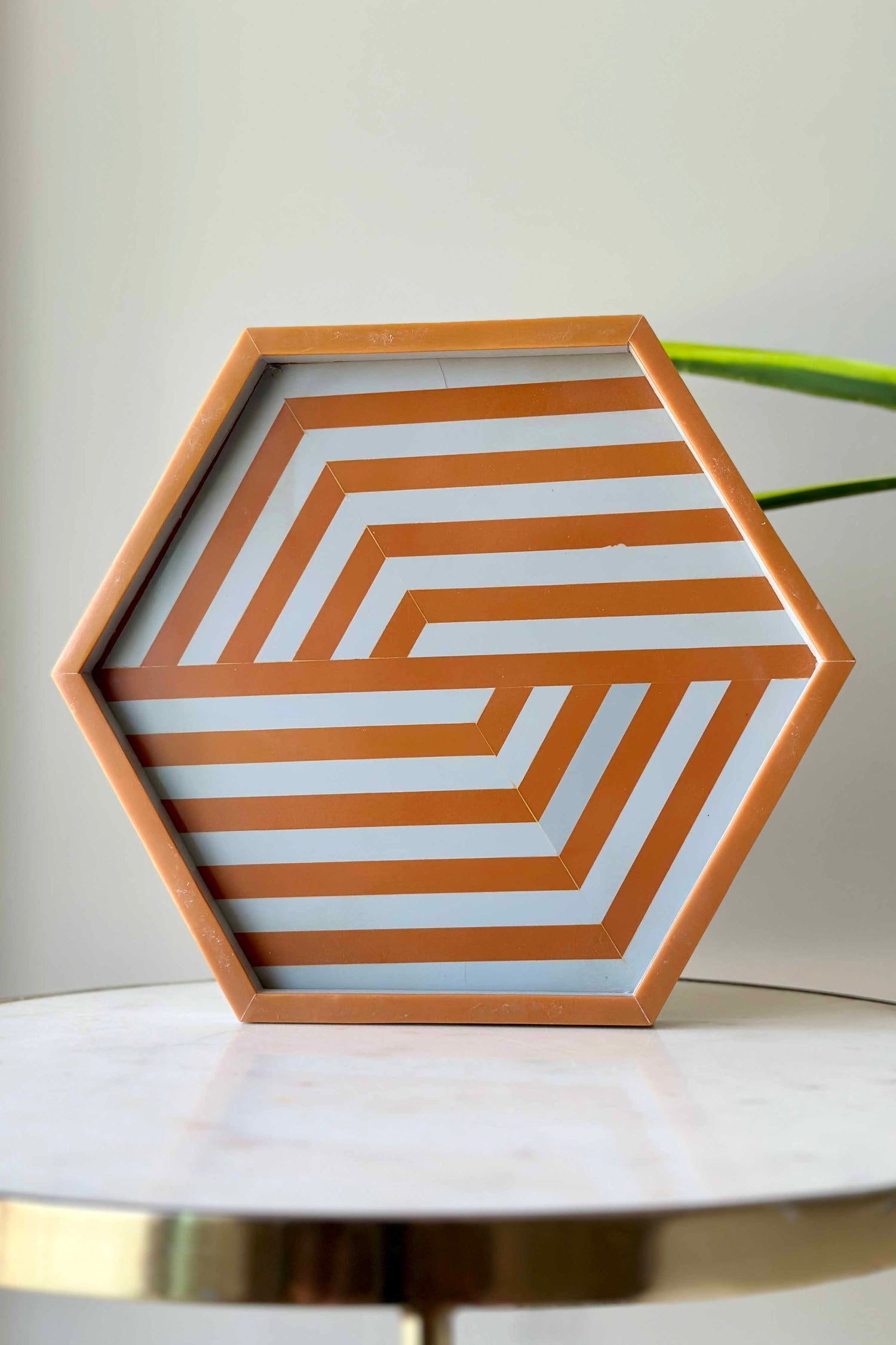 Hexagon Resin Tray - Orange