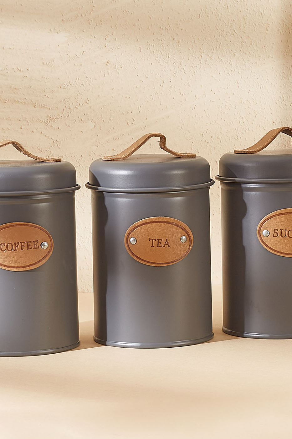Mila Steel Jar Set - Grey