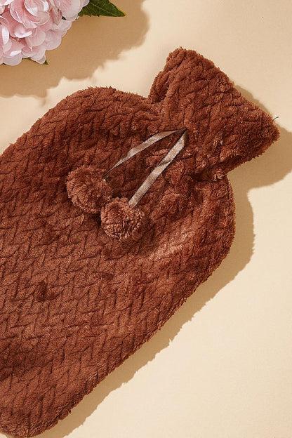 Chevron Hot Water Bag + Cover Set - Brown