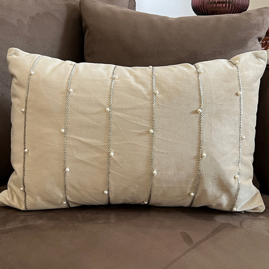 Twinkle Ivory Velvet Cushion Cover