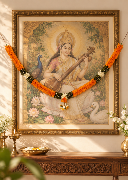 Festive Shubh Pushp Haar - Orange