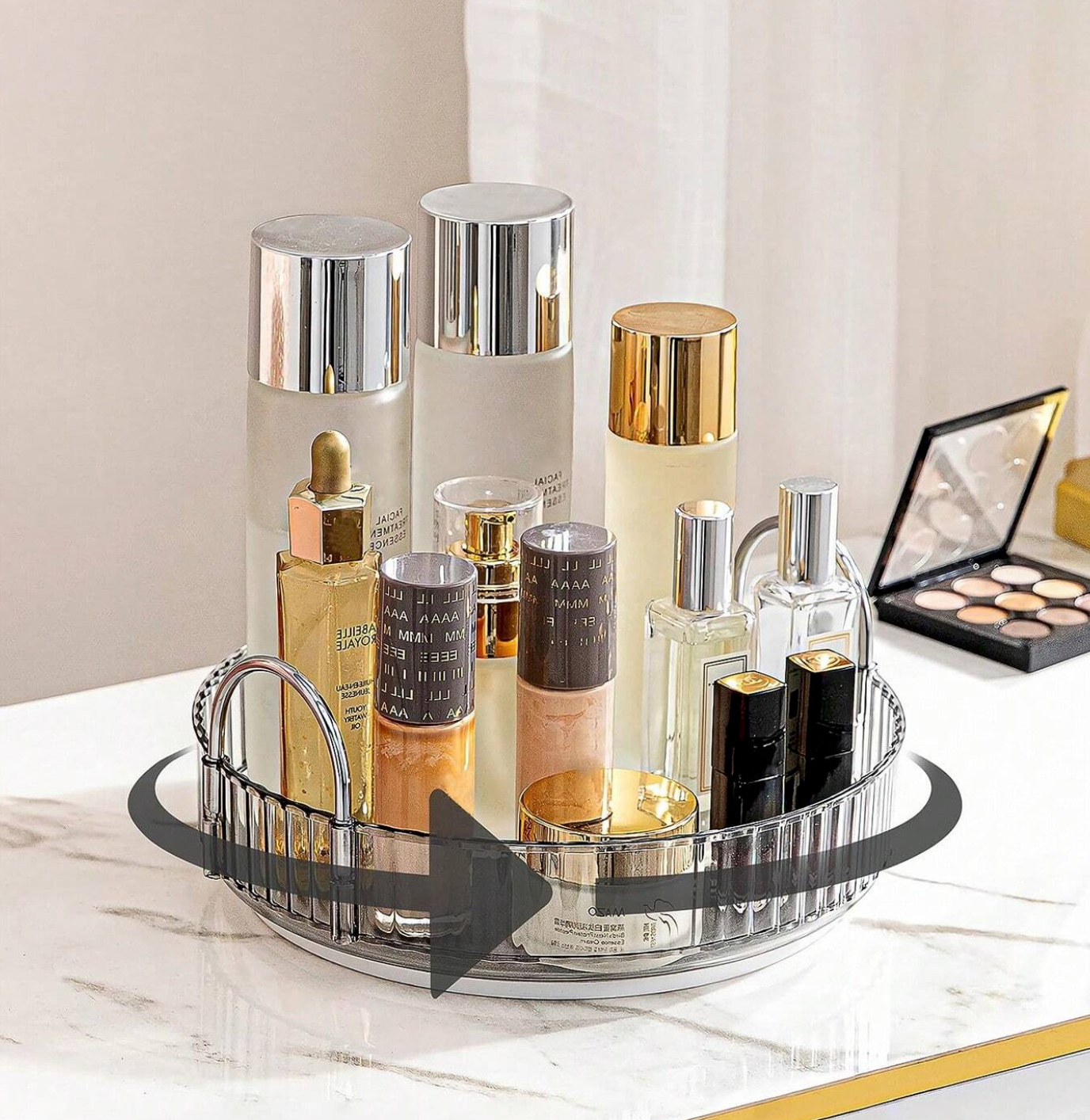 Rotating Makeup Organiser - Grey