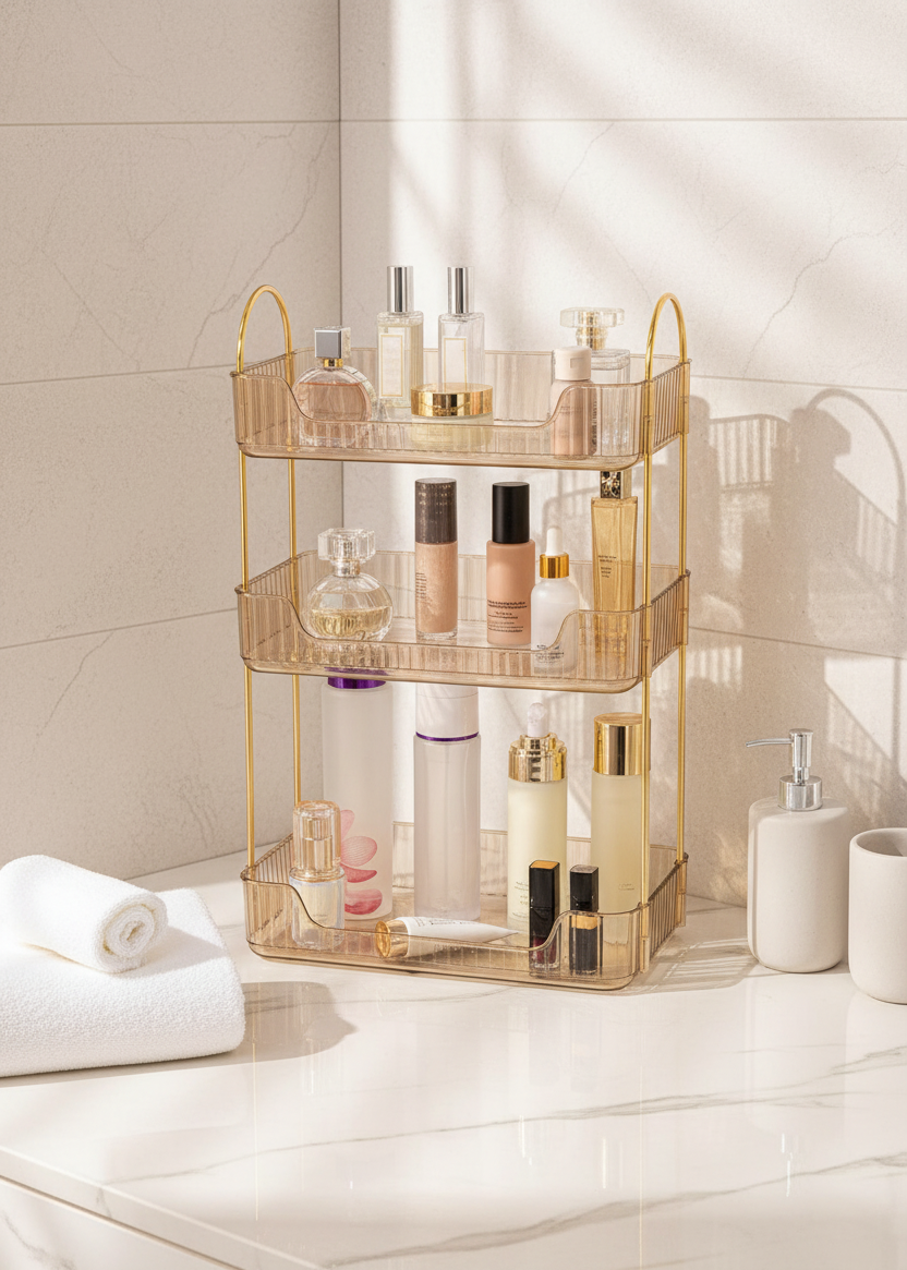 Bathroom Counter Organiser - Amber