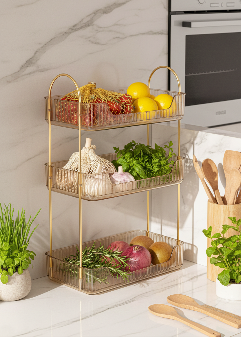 Bathroom Counter Organiser - Amber