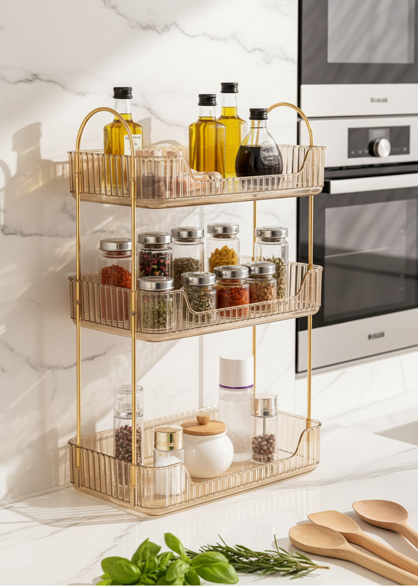 Bathroom Counter Organiser - Amber