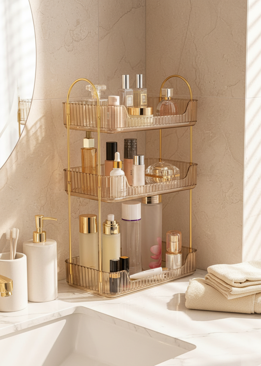 Bathroom Counter Organiser - Amber