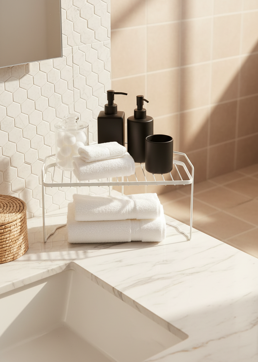 Kitchen Corner Rack - White