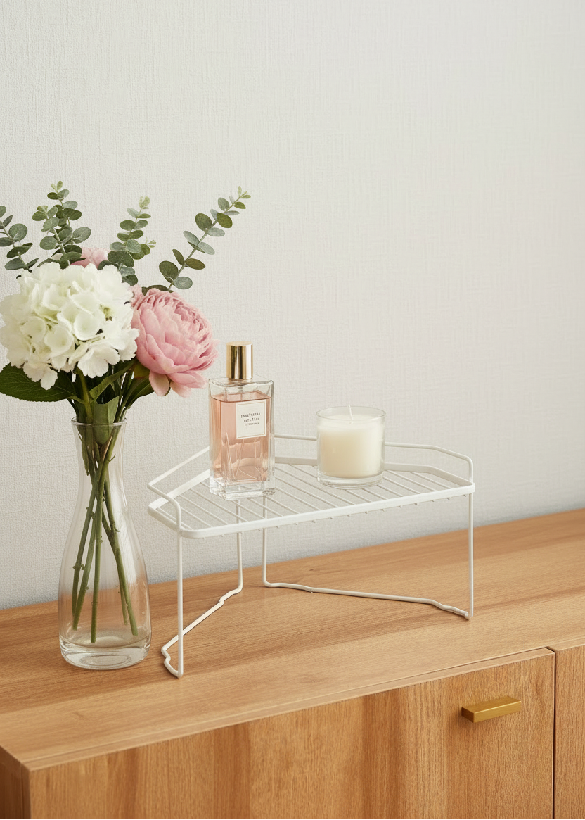 Kitchen Corner Rack - White