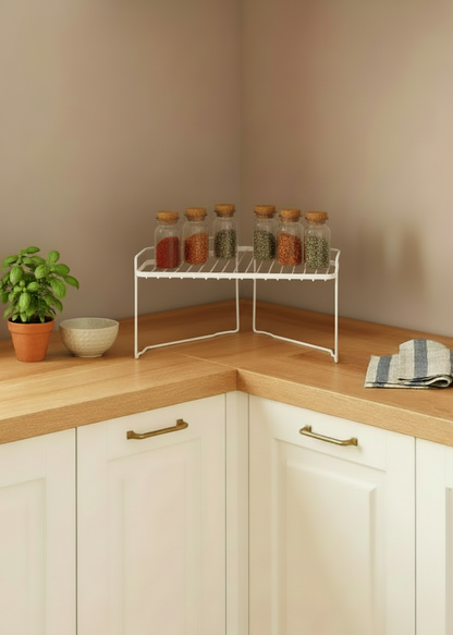 Kitchen Corner Rack - White