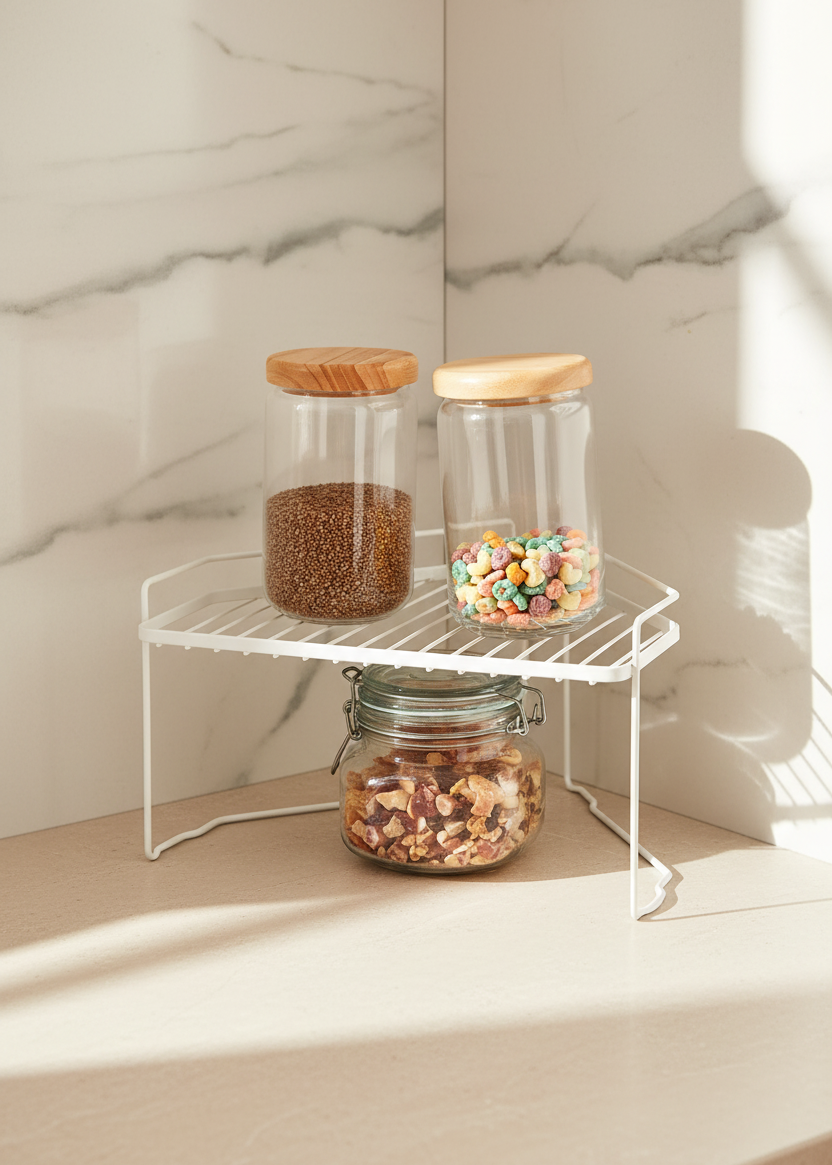 Kitchen Corner Rack - White