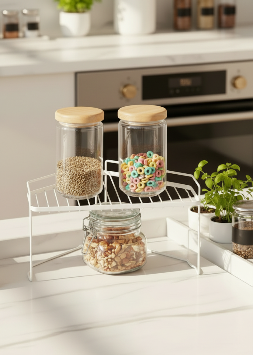 Kitchen Corner Rack - White