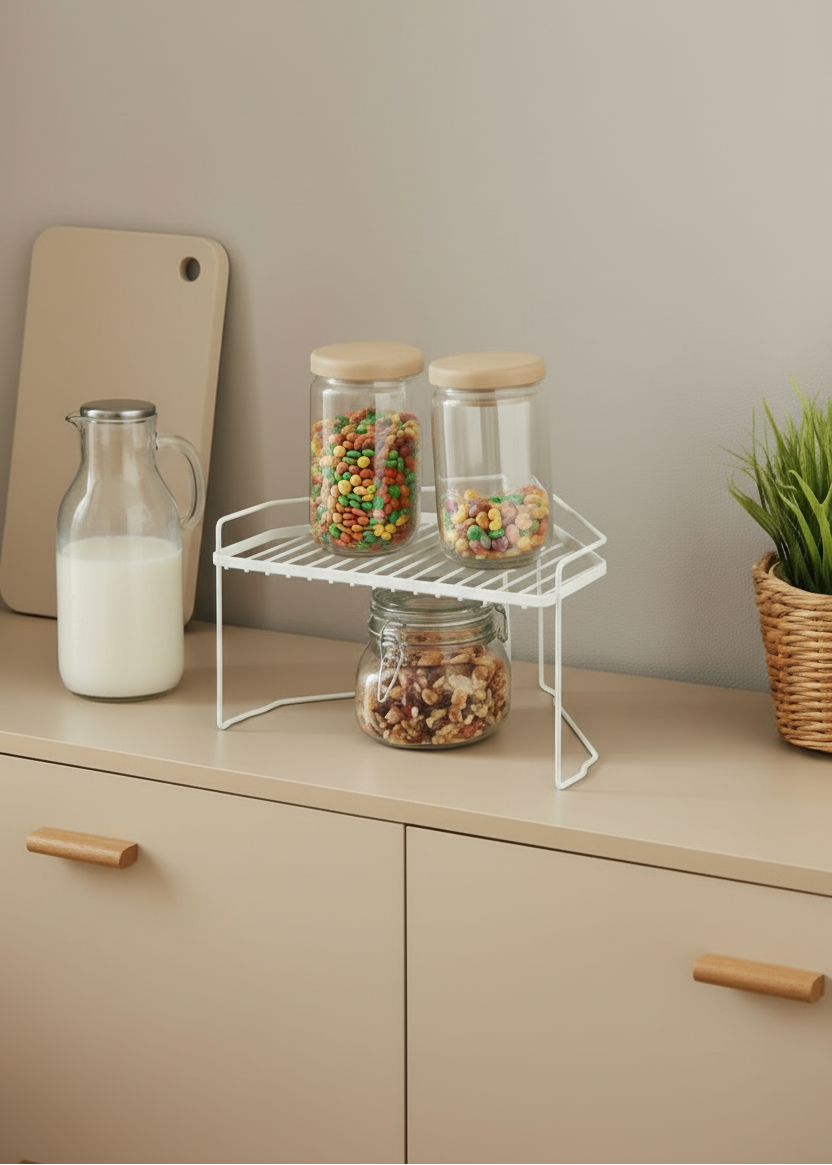 Kitchen Corner Rack - White