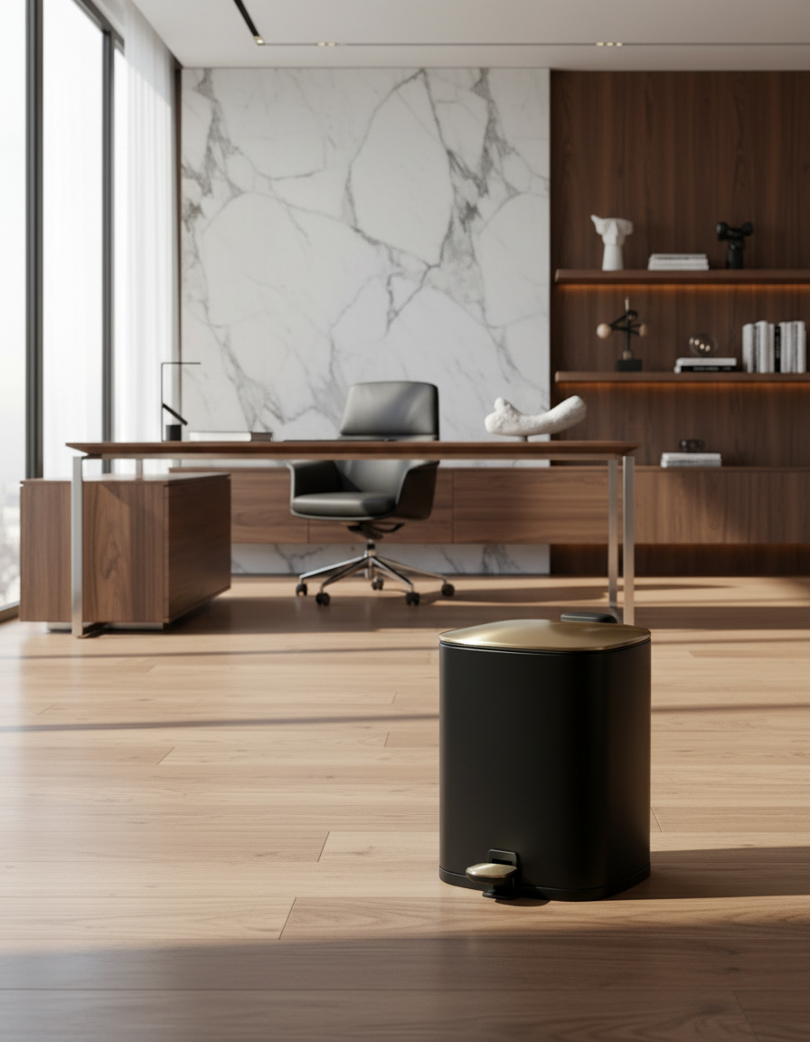 Merlowe Dustbin - Black (6L)