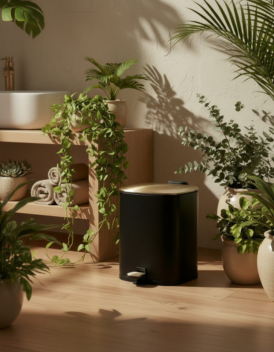 Merlowe Dustbin - Black (6L)