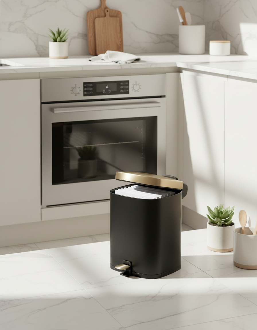 Merlowe Dustbin - Black (6L)
