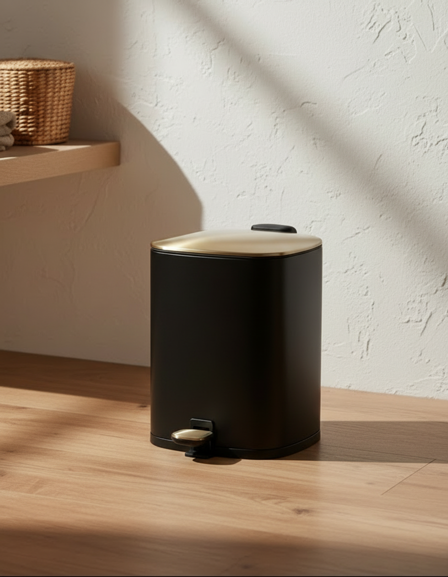 Merlowe Dustbin - Black (6L)