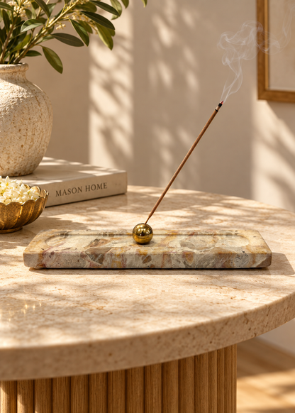 Galaxy Marble Incense Holder - Beige