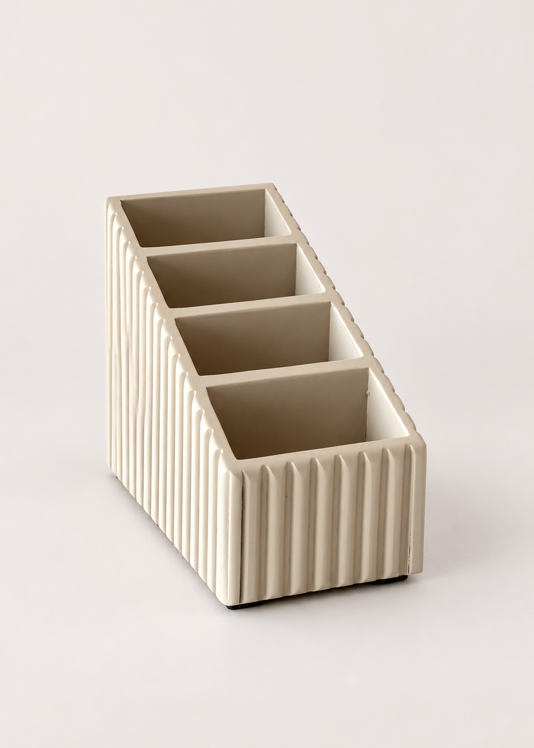 Imperium Fluted Remote Holder 4 Slot - Beige