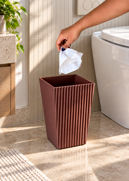 Imperium Fluted Dustbin - Walnut