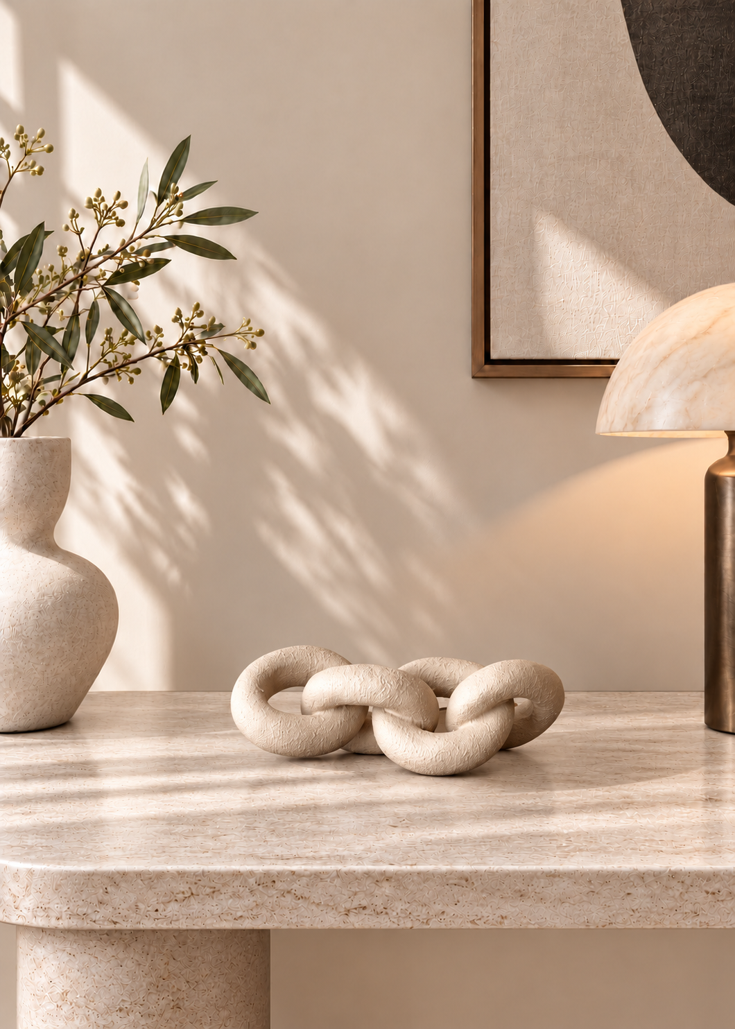 Koru Beige Chain Accent