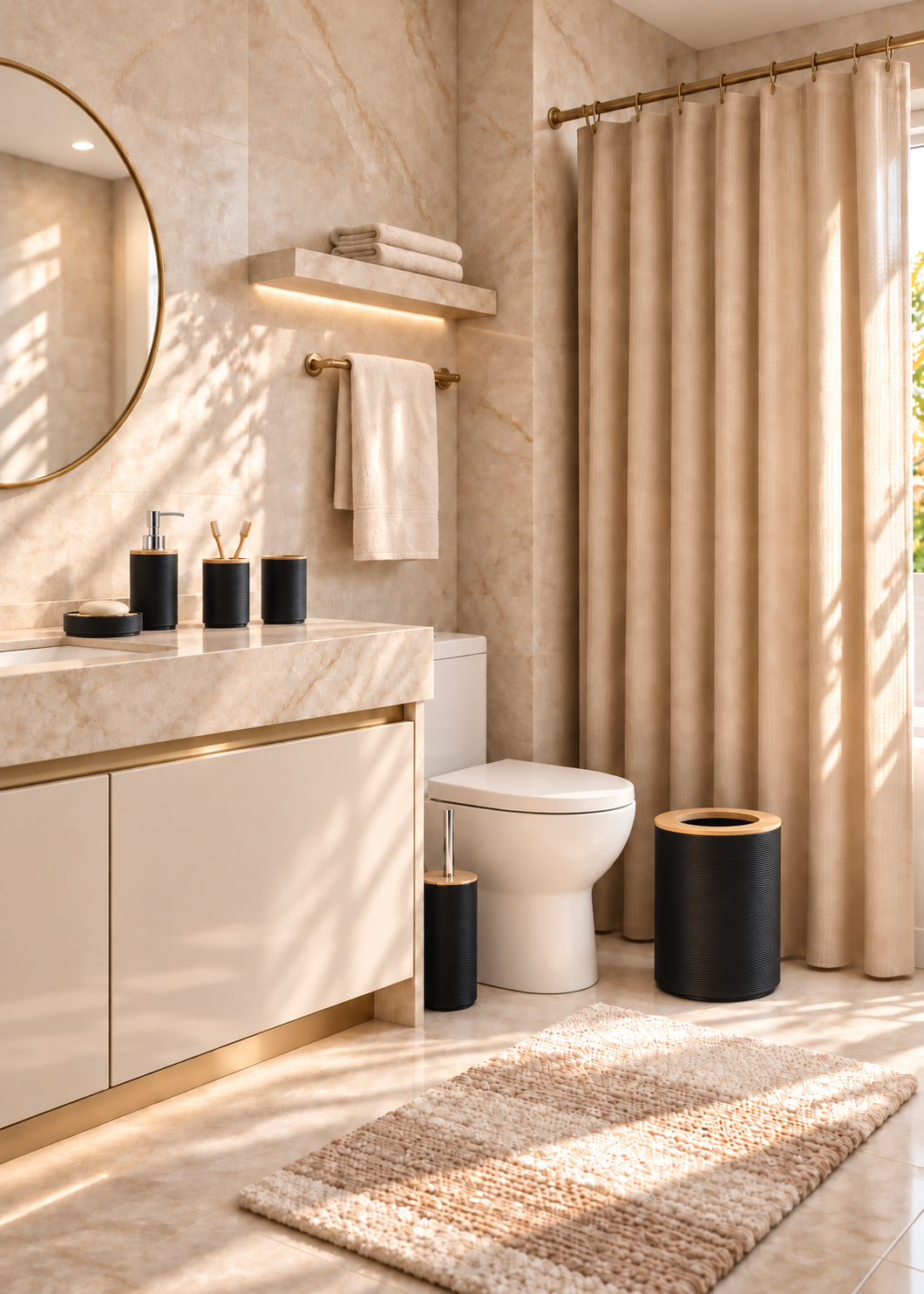 Raven Gold Bathroom Set