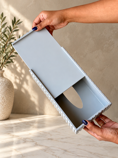 Imperium Fluted Tissue Box - Grey