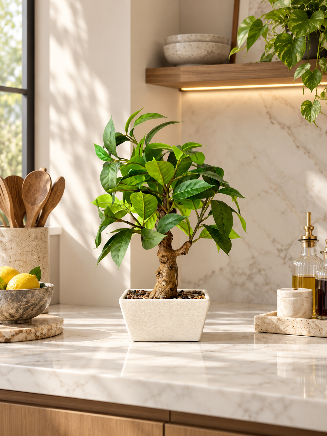 Artificial Jade Leaf Bonsai Plant
