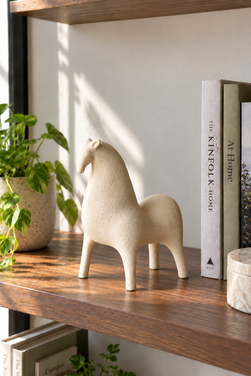 Marlow Beige Horse Accent