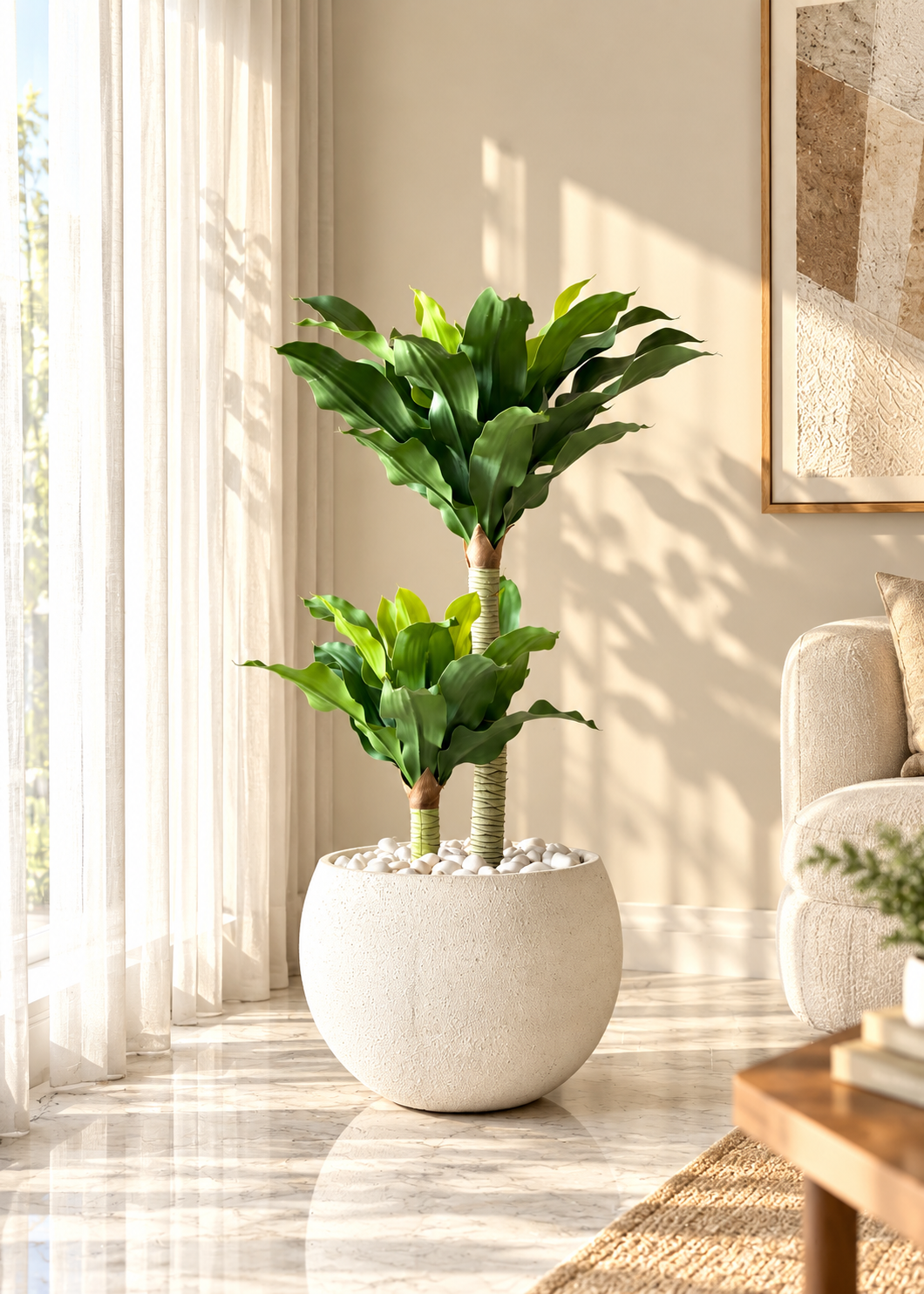 Artificial Twin Crown Dracaena Plant - 3.5 Feet