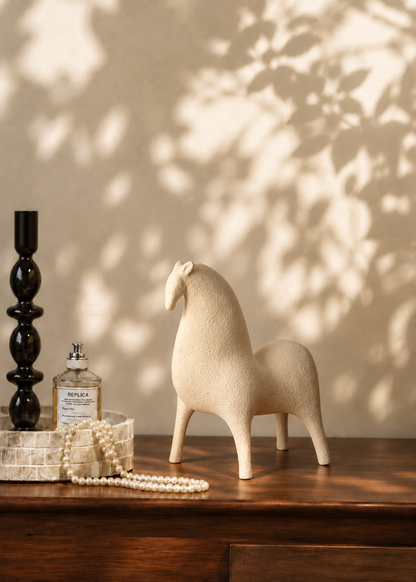 Marlow Beige Horse Accent