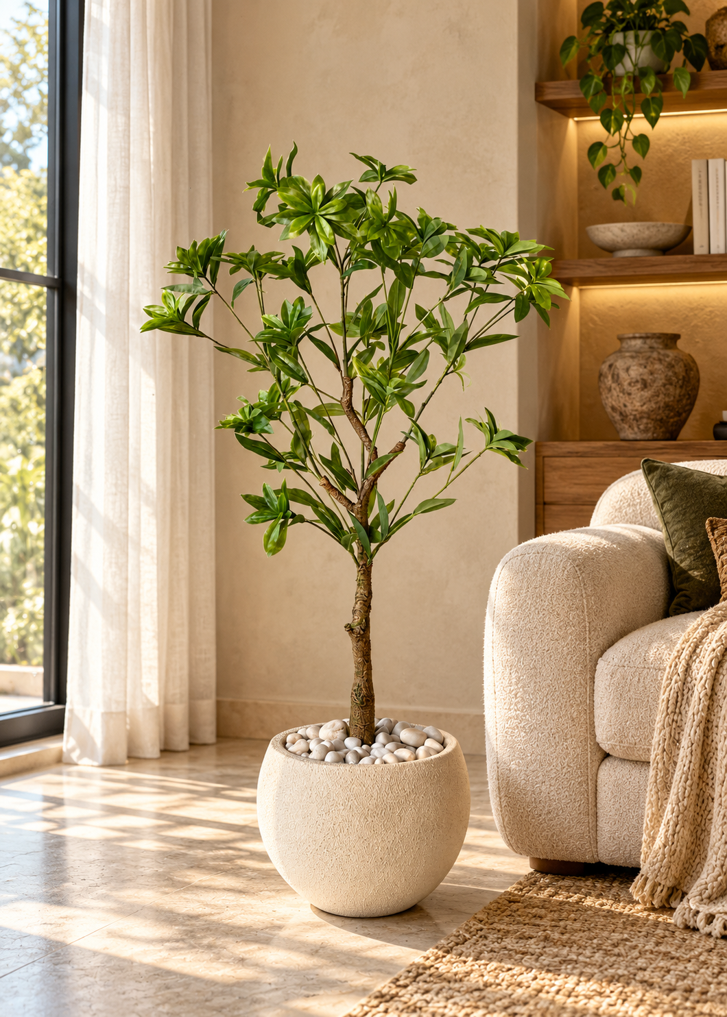 Artificial Aralia Green Plant - 4 Feet