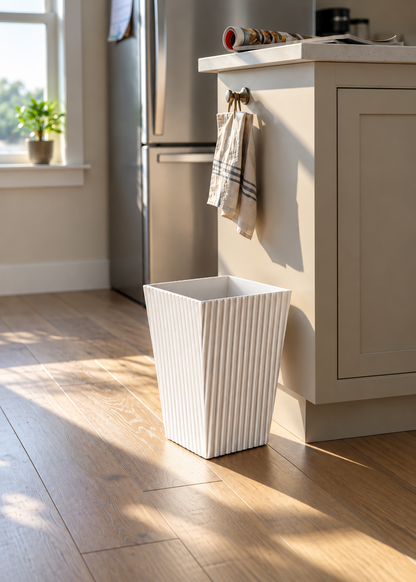 Imperium Fluted Dustbin - Beige