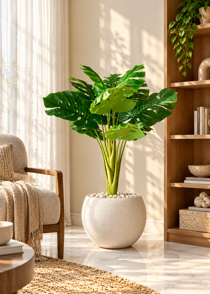Artificial Exotic Monstera Leaf Plant - 4 Feet