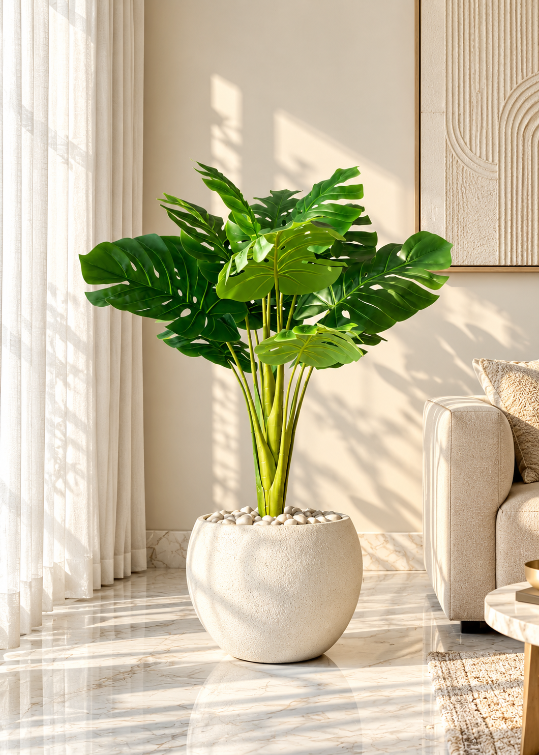 Artificial Exotic Monstera Leaf Plant - 4 Feet