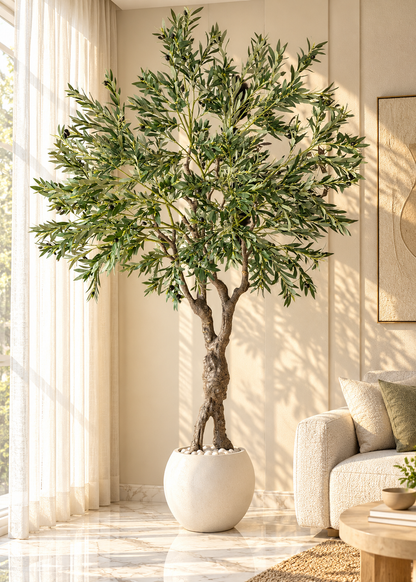 Artificial Europaea Olive Plant - 8.3 Feet