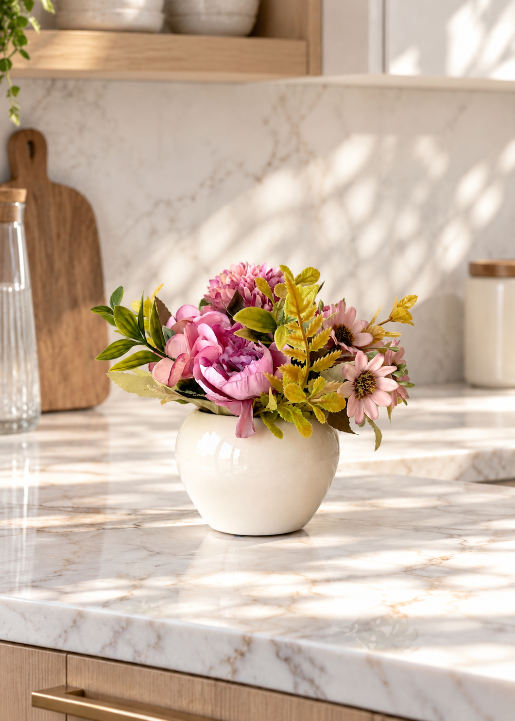 Artificial Rose Bunch with Vase