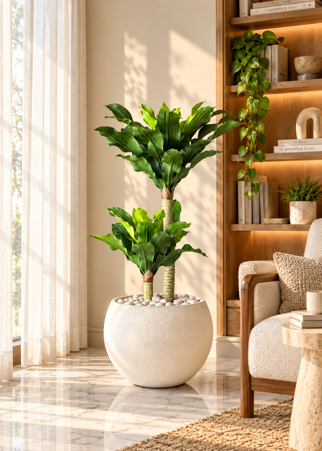 Artificial Twin Crown Dracaena Plant - 3.5 Feet
