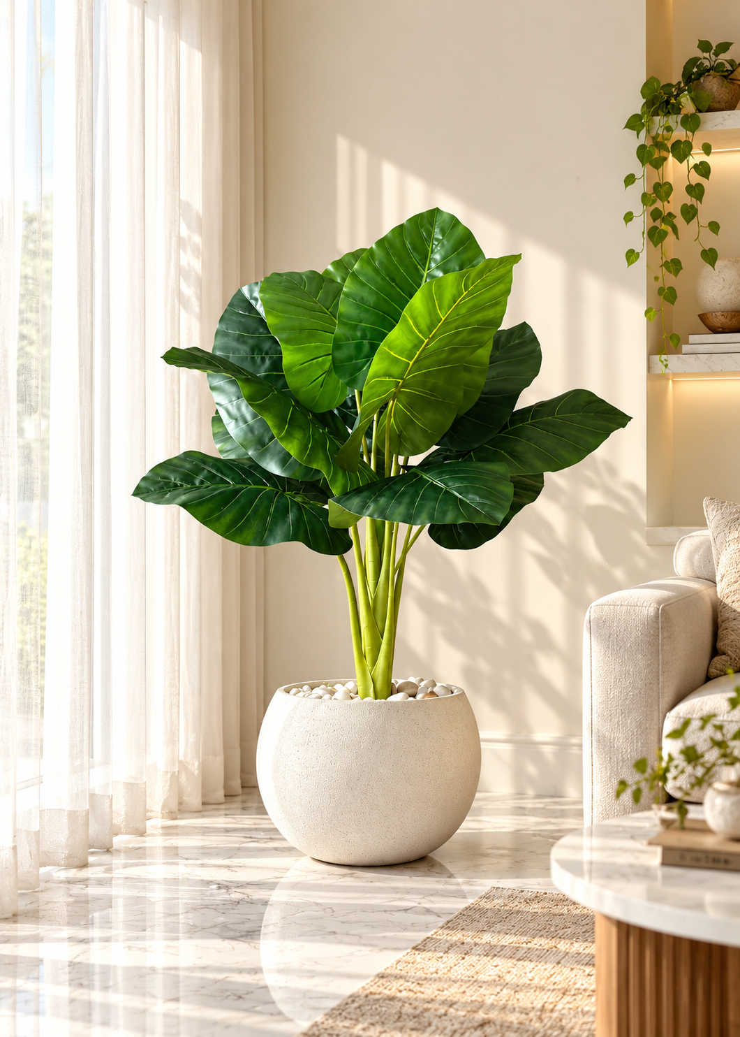 Artificial Alocasia Broad Leaf Plant - 4 Feet