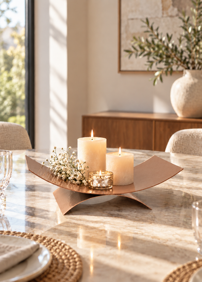 Sora Hammered Tray - Rosegold