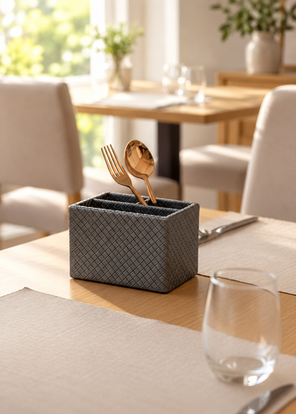 Braided Grey Cutlery Holder