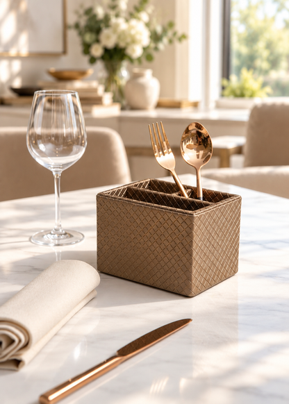 Braided Brown Cutlery Holder