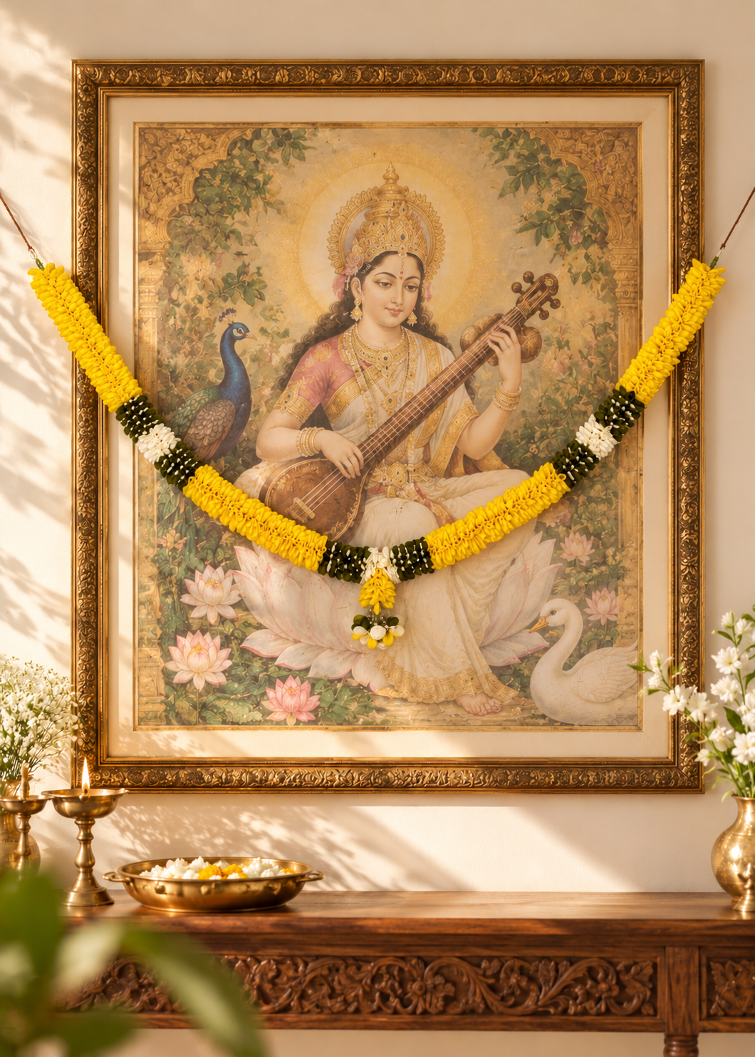 Festive Shubh Pushp Haar - Yellow