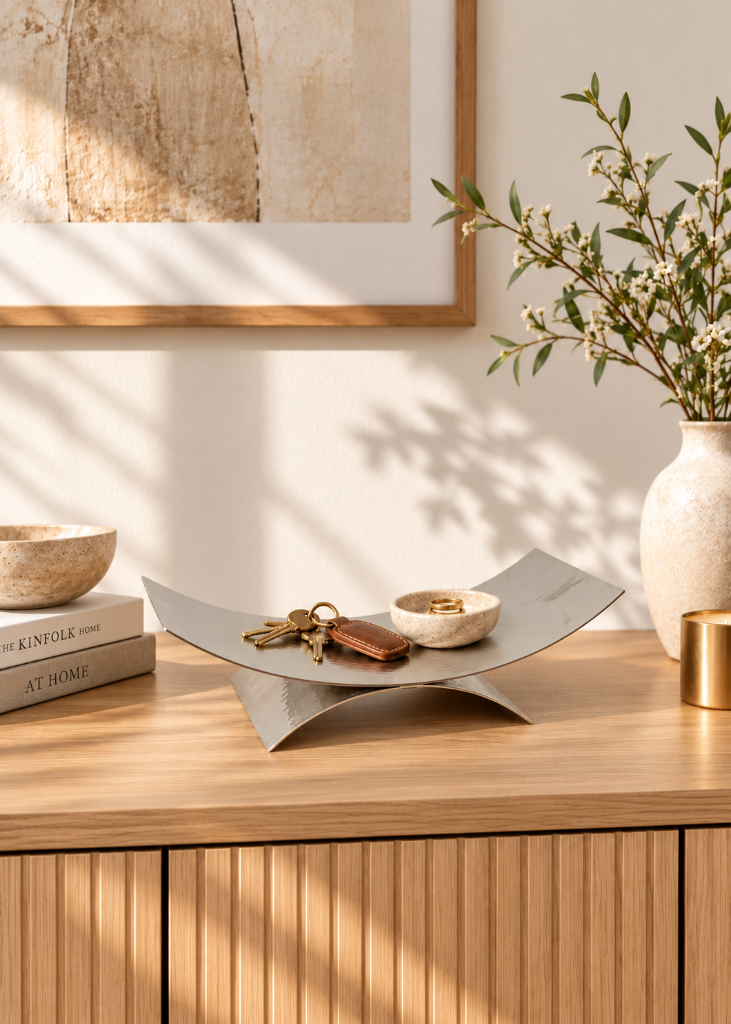 Sora Hammered Tray - Silver