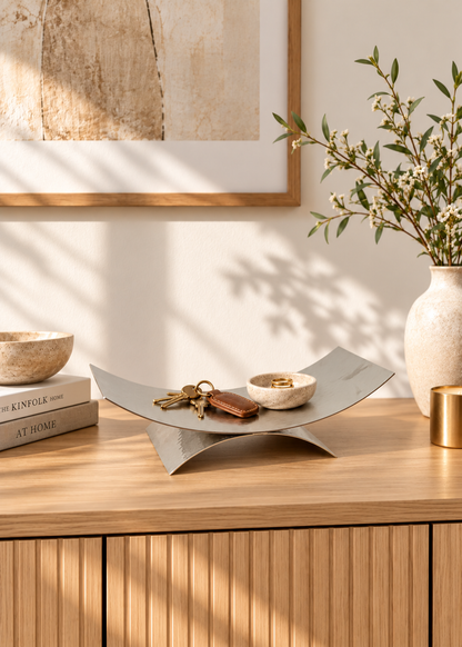 Sora Hammered Tray - Silver